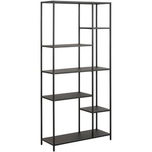 AC-Design Bücherregal Newcastle, schwarz, aus Metall, 7 Ebenen, 79,5 x 165 x 30cm