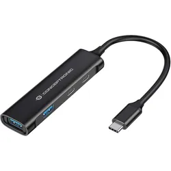Conceptronic HUBBIES12B - USB-C Hub | Schwarz - Neu