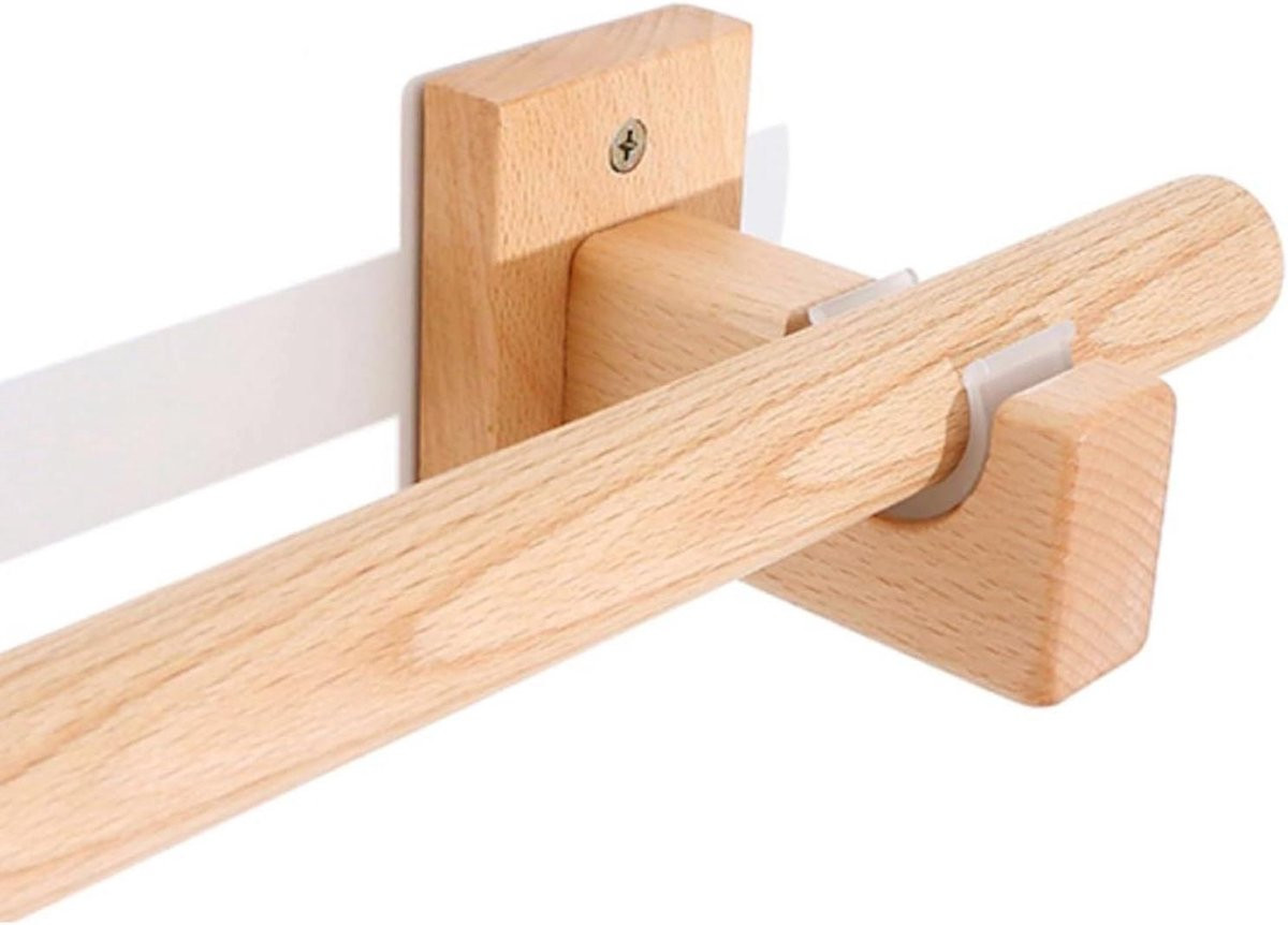 Gordijnroede Set van Massief Beukenhout in Beukenkleur met 29 mm Diameter