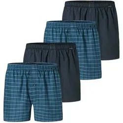 SCHIESSER Herren Web-Boxershorts, 4er Pack - Webware, Unterhose, Baumwolle, Größe 4XL in Blau Blau