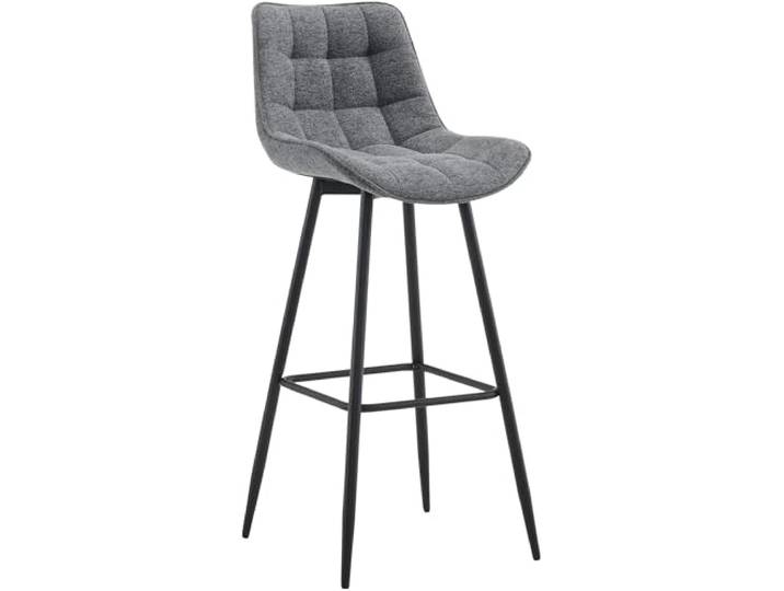 CLP Barhocker Dartford I Gepolsterter Barstuhl I Tresenhocker mit Metall-Gestell und Rückenlehne, Farbe: dunkelgrau, Material: Stoff