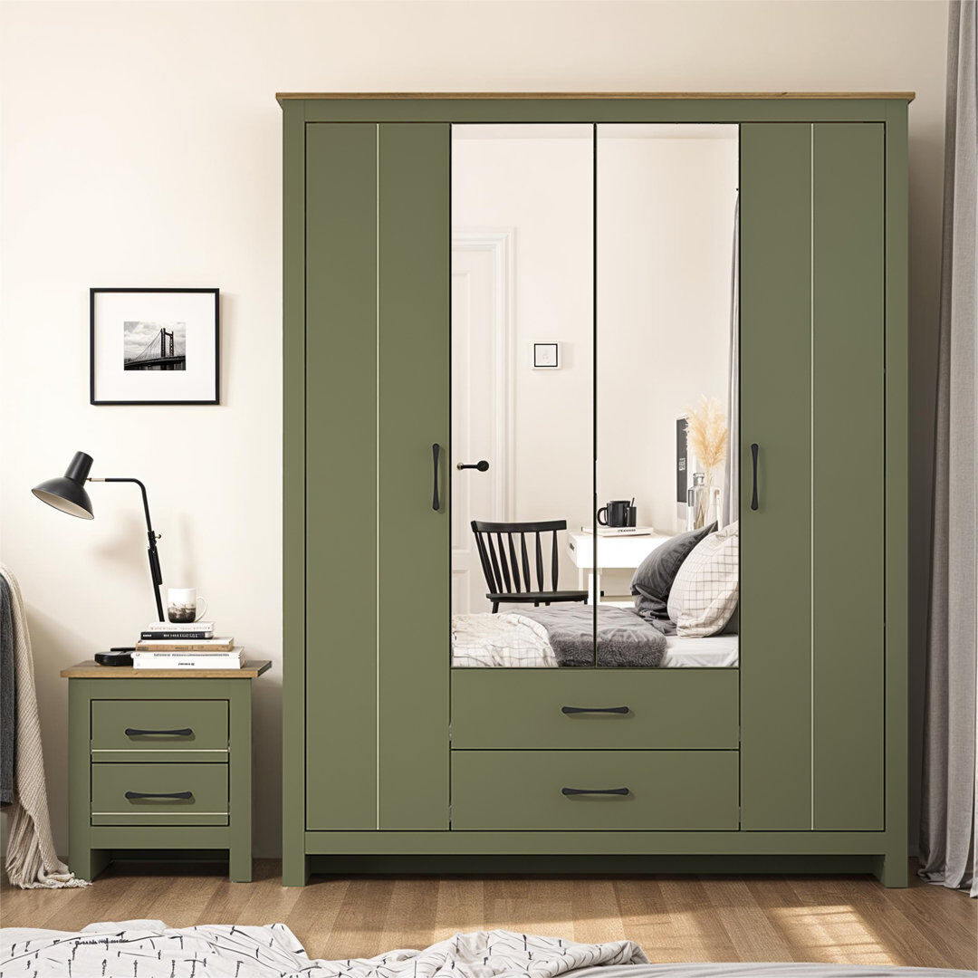 17 Stories Mirage Bedroom Set Kale Green/Reviera Eichi