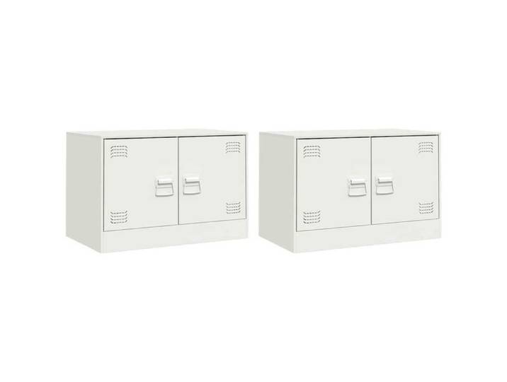 Top 2026@Cabinet TV Blanc - SWEETY® Meubles TV 2 pcs blanc 67x39x44cm acier 192324