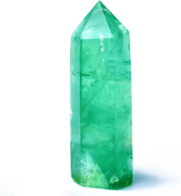 Inspire Curations Natural Green Fluorite Crystal Wand Polished Fluorite Crystal Wand For Healing, Focus & Elegant Decor green Fluorite 50 60mm