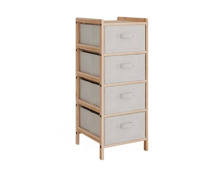 Vicco Badschrank Bruno , Beige 34.5 x 86 cm 4 Schubladen · Schmale Bauweise · Für Pflegeprodukte & Badutensilien · Übersichtliche Aufbewahrung