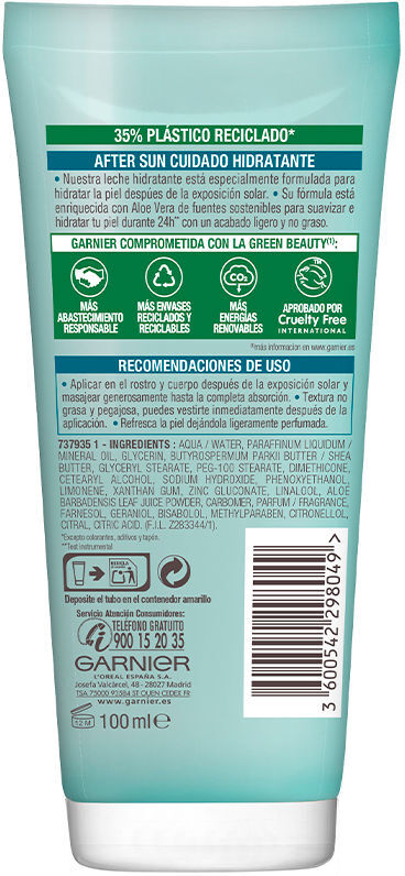 Garnier After Sun latte idratante lenitivo 100 ml