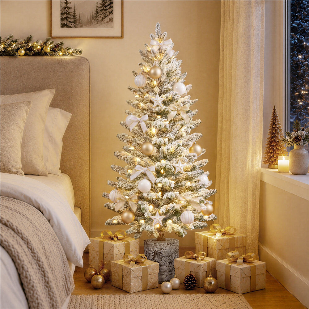 The Seasonal Aisle Lighted Artificial Spruce Christmas Tree Green 4ft H