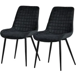 2er Set Stühle Esszimmerstühle Küchenstuhl Wohnzimmerstühle Polsterstuhl Samt