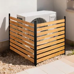 VEVOR 2 tlg. Sichtschutzzaun Klimaanlage Abdeckung, 1219x1244x1219 mm, Holzzaun mit Metallerdspießen für Außenbereich, Einstellbarer Winkel, für Außengeräte wie Klimaanlagen, Wärmepumpe & Mülltonne
