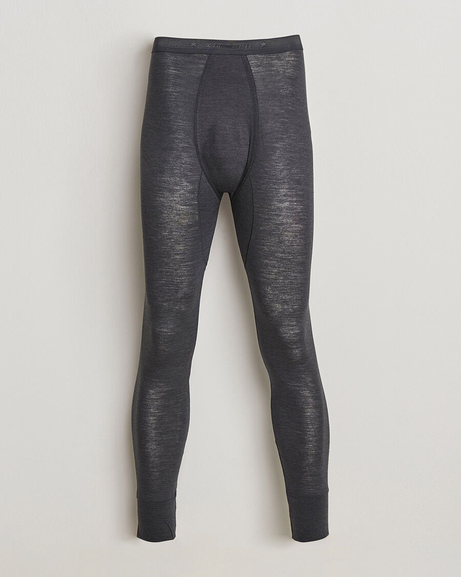 Zimmerli of Switzerland Wool/Silk Long Johns Charcoal men L Grå