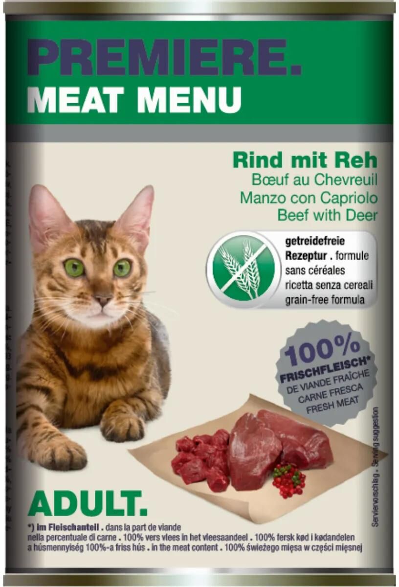 Kit Risparmio 6x400G Premiere Meat Menu Cat MANZO CON CAPRIOLO