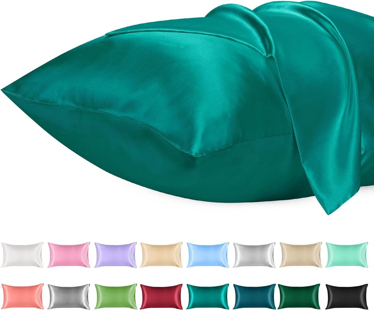SnelShoppen Set van 2 Satin Kussenslopen, Hotelkwaliteit, 50 x 75 cm