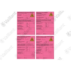 VA Aufkleber, Stilllegung de, nl, et, it Vaillant-Nr. 0010038459