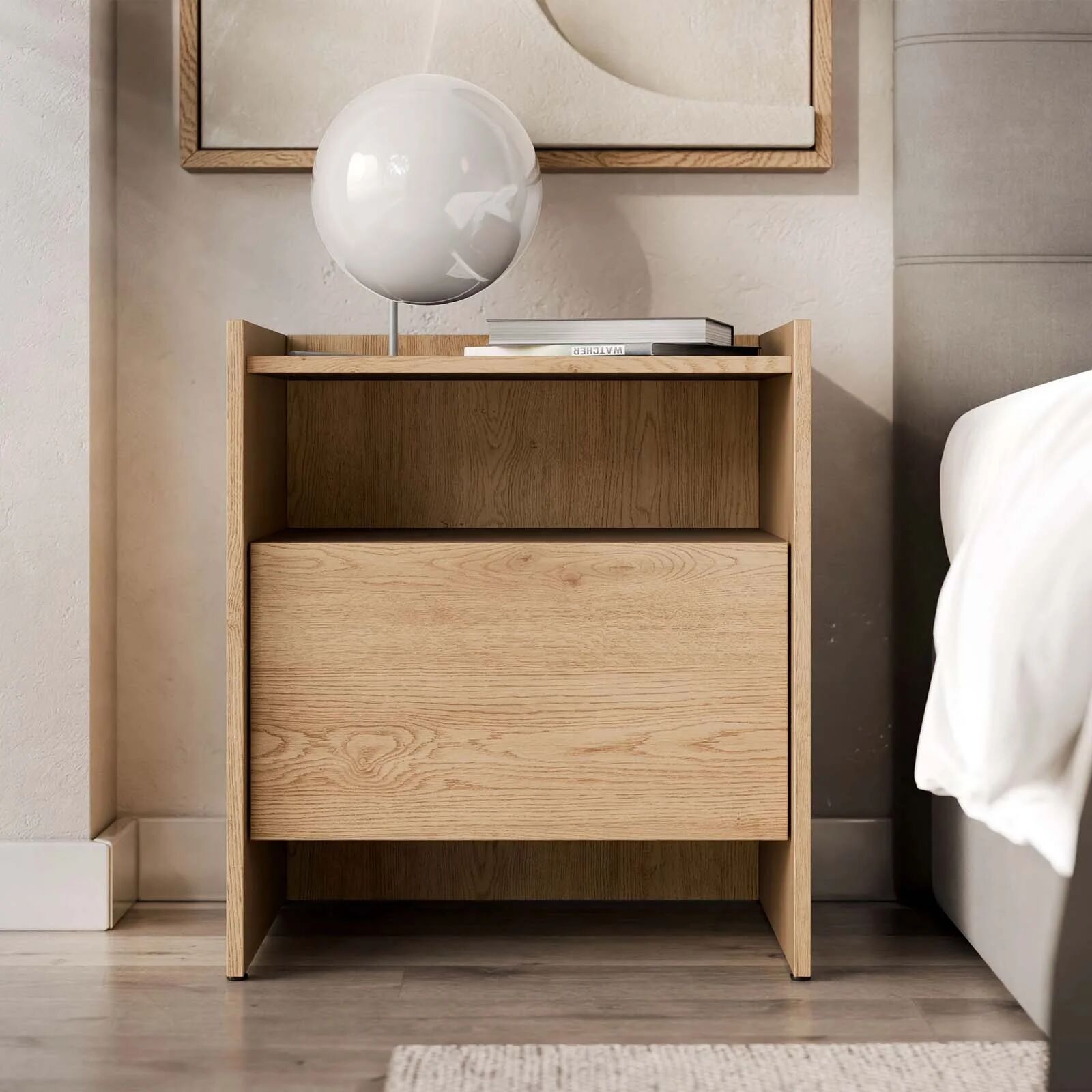 garneroarredamenti Comodino 53x60h cm 1 cassetto rovere Girone