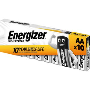 Energizer Batterien Industrial 4006, Alkaline, 1,5V, 10 Jahre lagerfähig, AA / Mignon / LR6, 10 Stück