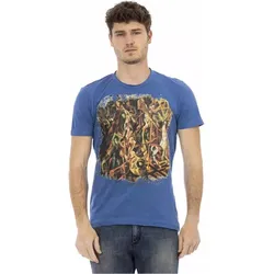 Trussardi Action, Herren, Sportshirt, Blau Baumwolle Männer T-Shirt (3XL), Blau, 3XL