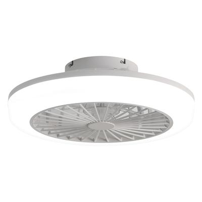OKWISH Deckenventilator mit Licht blattlos Weiß 46x46x15 cm mit Fernbedienung Timer Nachtlicht 3 Lichtfarben dimmbar leiser DC Motor