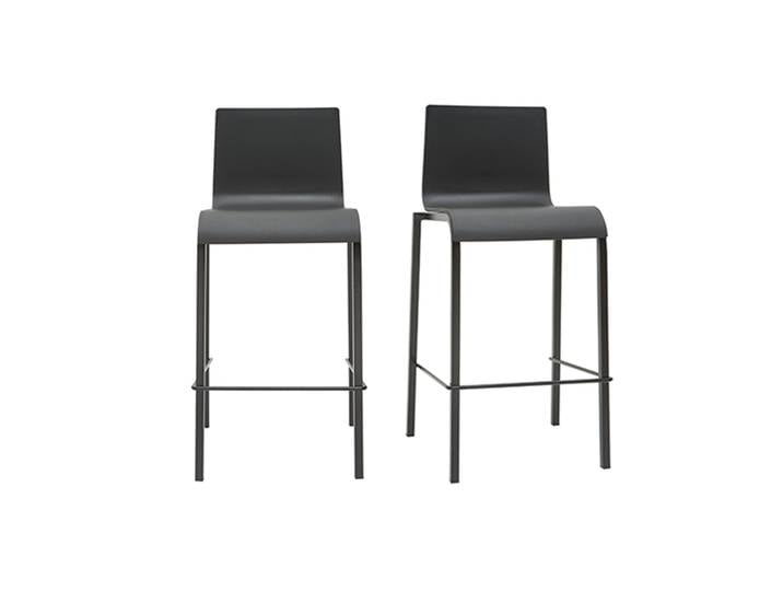 Tabourets de bar design empilables noirs H65 cm (lot de 2) KUPA