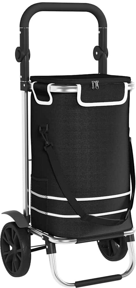 vidaXL Trolley de shopping Noir 36,5 x 46,5 x 100,5 cm Tissu Oxford