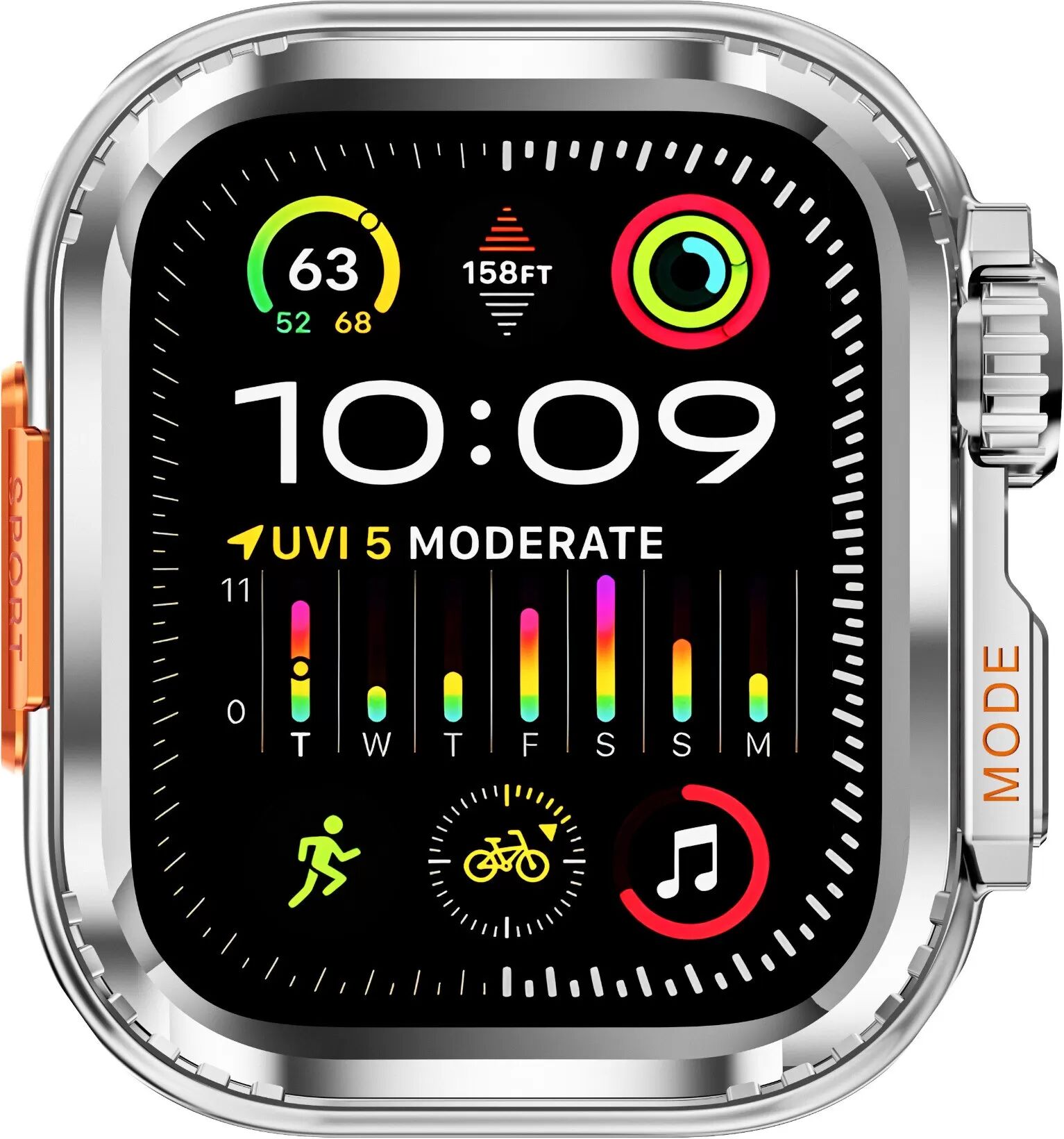 INF Metall Schutzhülle Kompatibel mit Apple Watch - Aluminiumlegierung Stoßstange Silber 42 mm