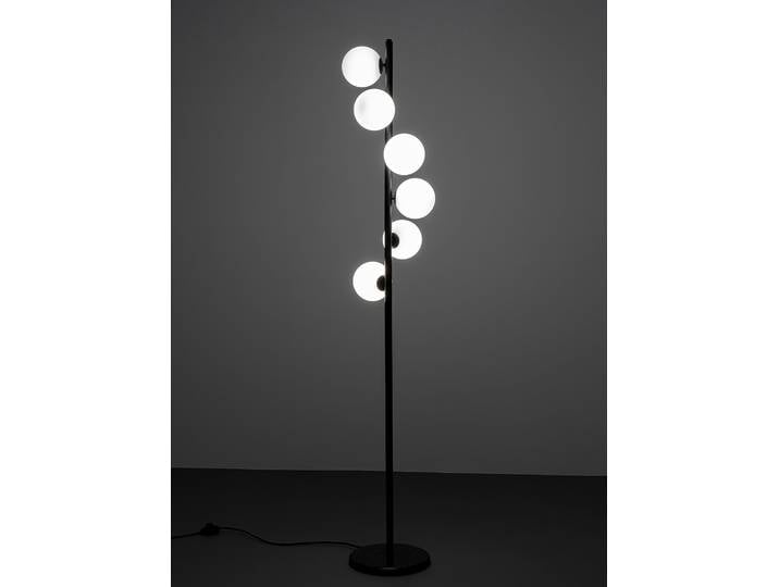 Lampadaire Scala Balls 29 x 160 x 29cm Noir/Noir/Blanc Verre satiné Acier thermolaqué Marbre G9