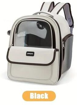 Uplifted Goods Transparent Bubble Pet Backpack Carrier For Cats And Dogs black