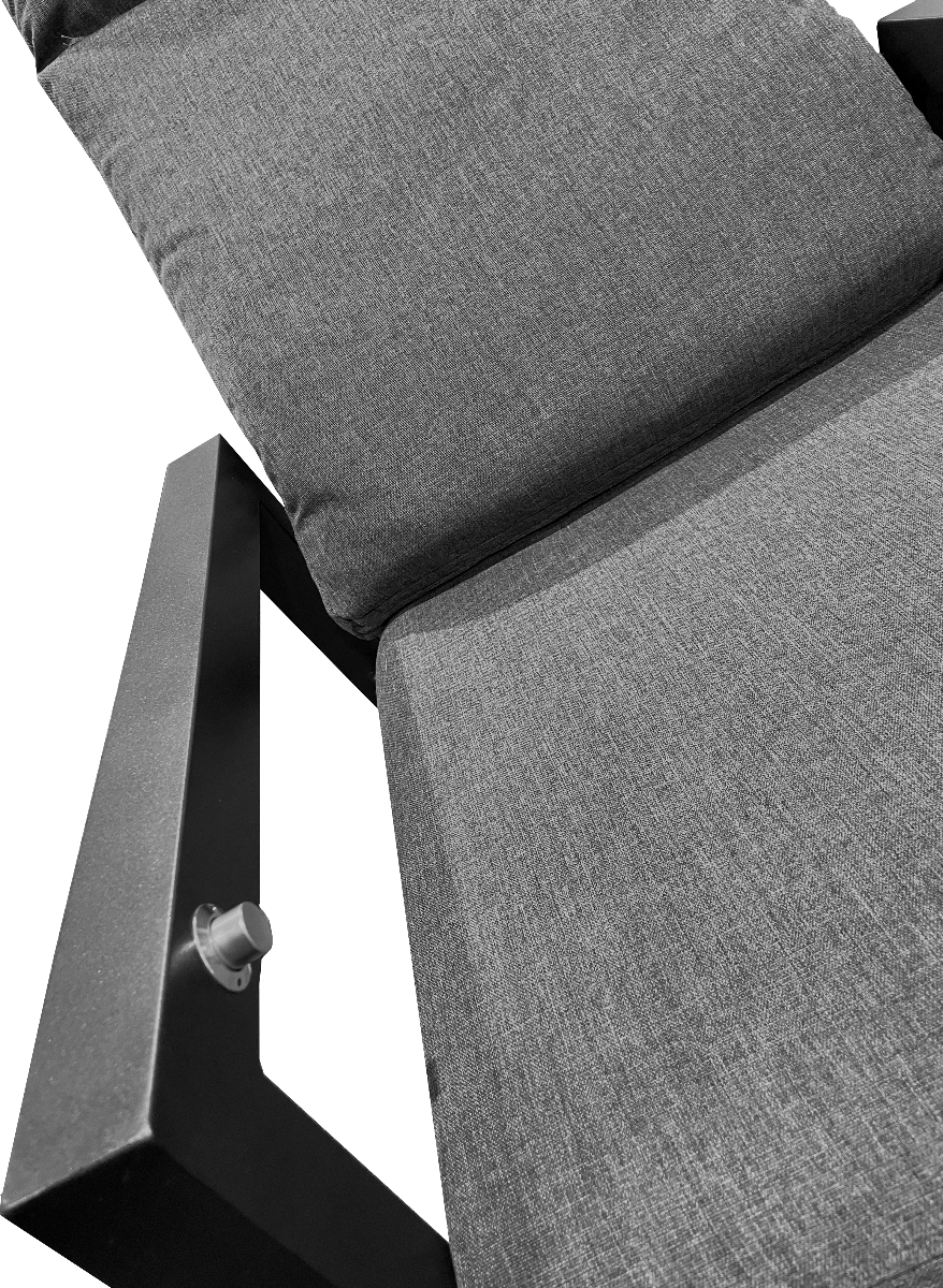 Jamaica Hjørnesofa 2c3/3c2 M/spisebord Og 1 Recliner Stol I Antracit Aluminium