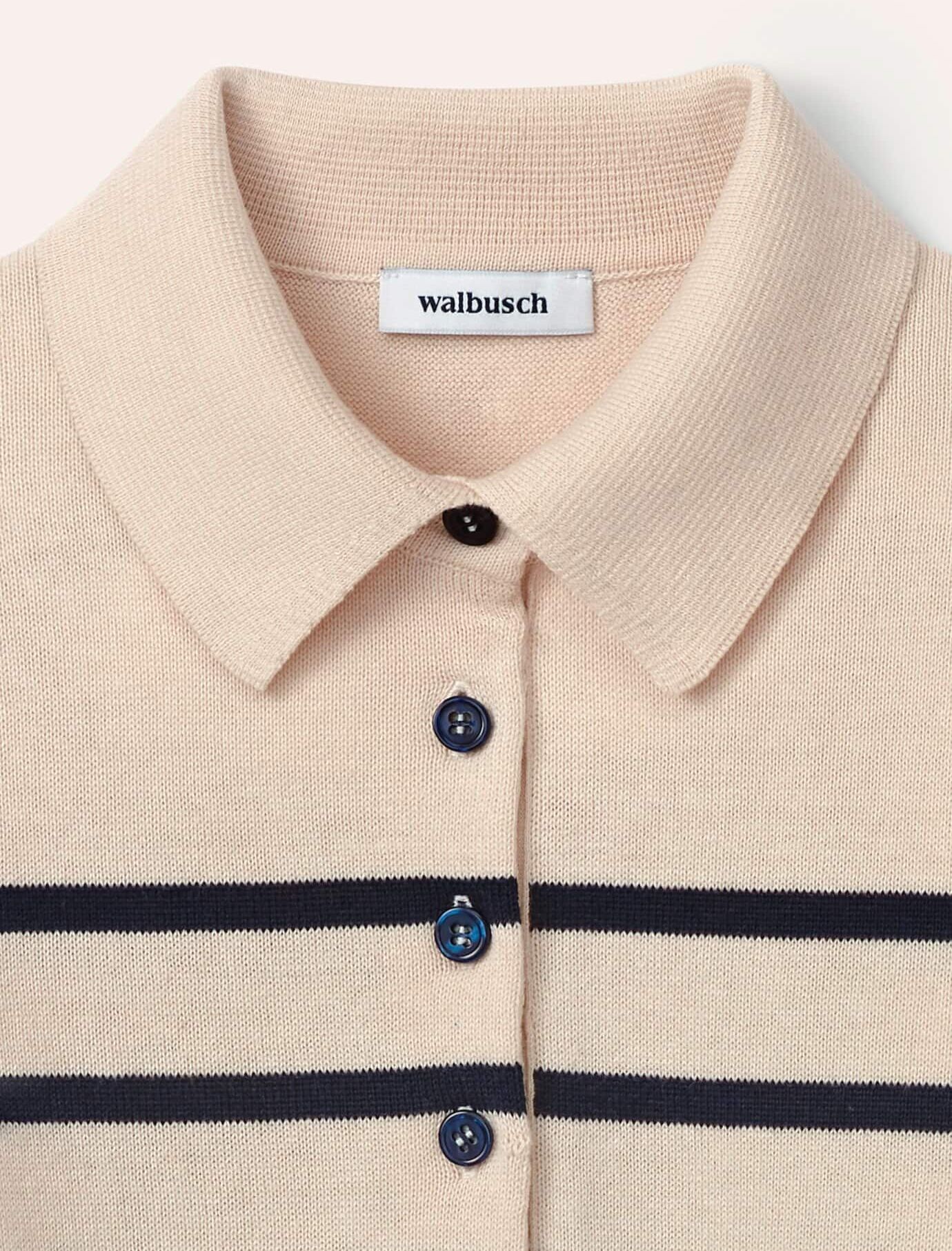 Walbusch Polo-Pullover mit Seide, normale Größen, Farbe Beige, 44, edle Baumwoll-Seiden-Mischung modern und doch zeitlos Damen