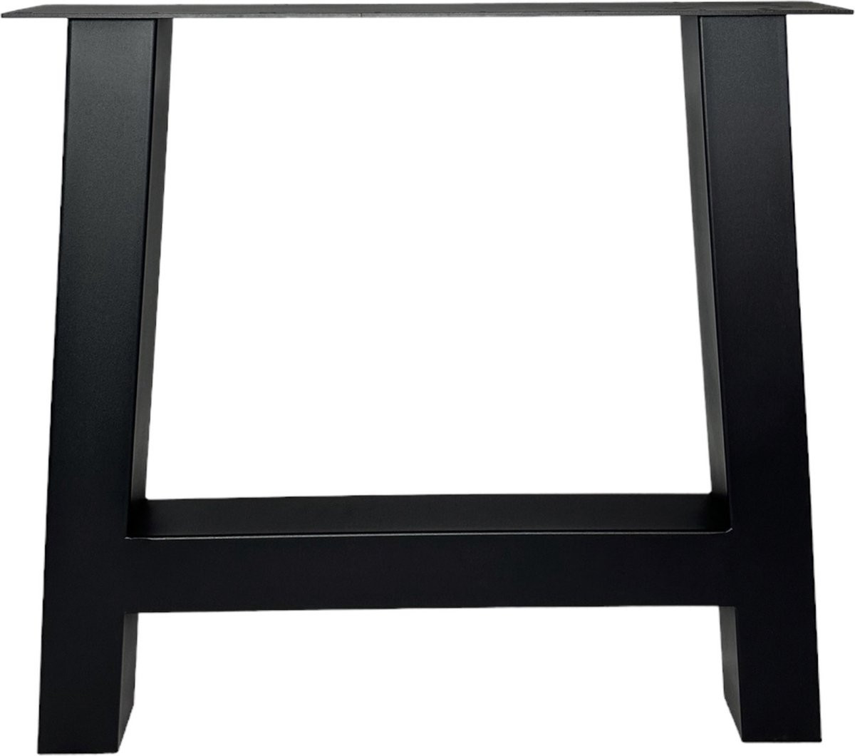 Maison DAM Industriële tafelpoot A met koker 8x8 cm, mat zwart fijn structuur, Hoogte: 72 cm