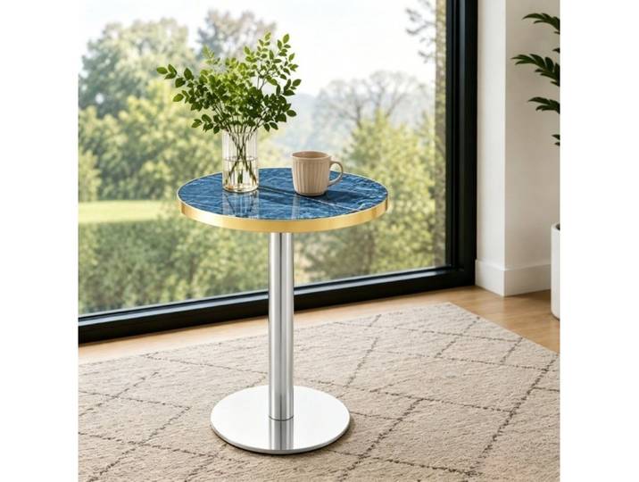 JUFU Beistelltisch rund UV-Platte Metallgestell 60x74cm (1-St)