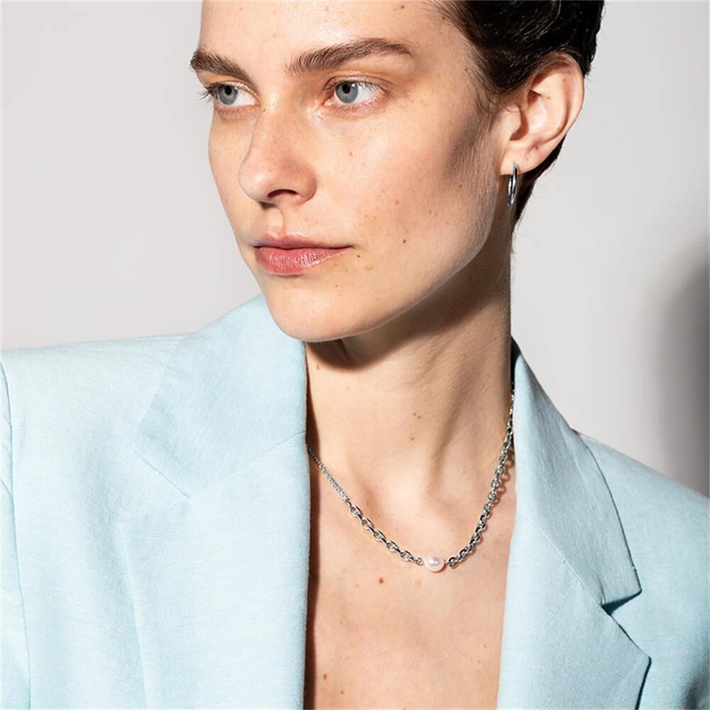 Paul Hewitt Choker Treasure Duo aus Edelstahl mit Perle silber