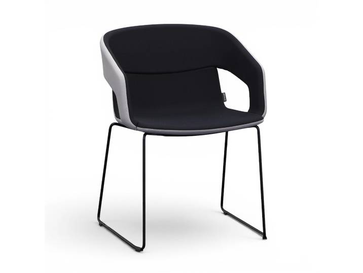 Kufenstühle Narbutas Twist&Sit Schwarz mit Fixarmlehnen, Neu - Komfortables Sitzen