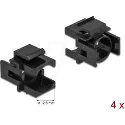 DELOCK 86738 - Keystone Abdeckung schwarz mit 12,5 mm Durchführung 4 Stück