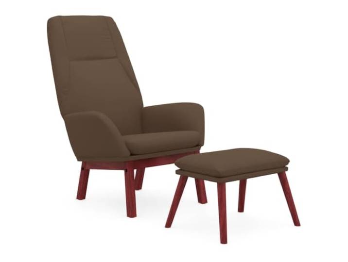 NLQMSU Relaxsessel mit Fußstütze, Taupe, Stoff Füße aus massivem Gummibaumholz, robuster Metallrahmen, atmungsaktiver Stoff, einfache Montage