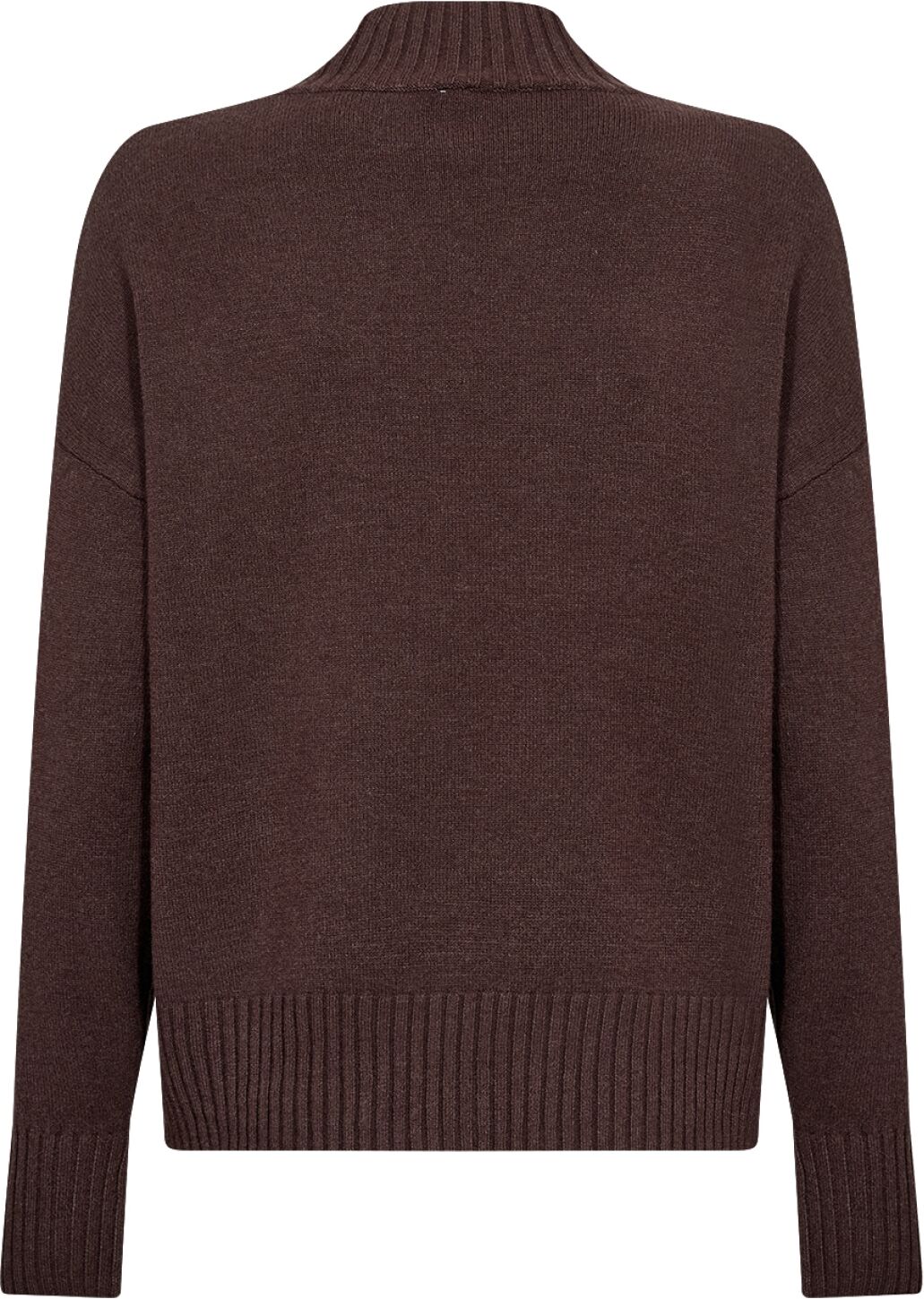 Strickpullover SOYACONCEPT "SC-KANITA 41", Damen, Gr. M, chocolate plum melange, Strick, Obermaterial: 50% Viskose, 27% Polyester, 23% Nylon, meliert, normal, hoch geschlossener Ausschnitt, Rippstrickbündchen, Pullover Strickpullover, Viskosemischung choc