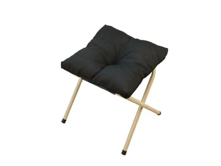 DANNMPX Sitzhocker Wohnzimmer Klappbarer Fußhocker Mit Dickem Kissen, Multifunktional, Tragbar Zusätzliche Sitzplätze(Black)