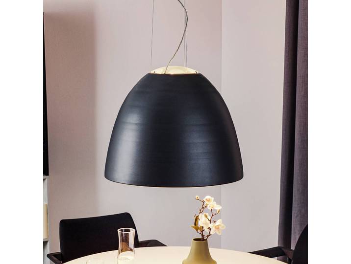 Design hanglamp Nur, dimbaar, zwart, Woon-/ Eetkamer, Aluminium, Design, hanglamp