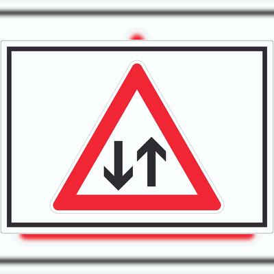 HB-Druck Aufkleber Achtung Gegenverkehr Symbol A9 (37x52mm)