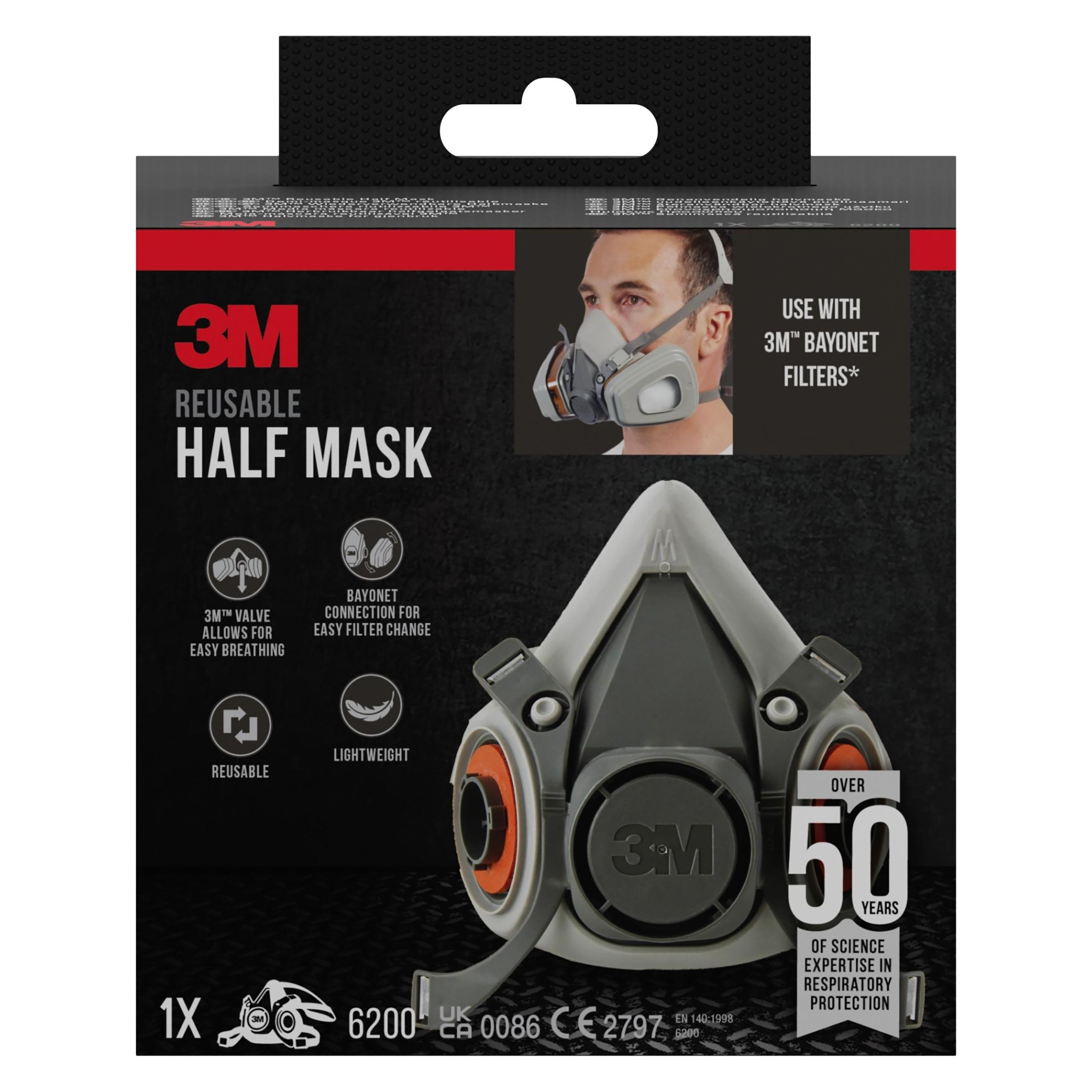 3M Atemschutz Halbmaske (1x) (6200PRO)