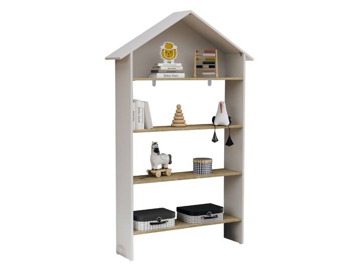 Standregal VCM Holz Kinderregal Bücherregal Kinder Regal Malusa , braun (weiß, honig, eiche), Regale, Standregal