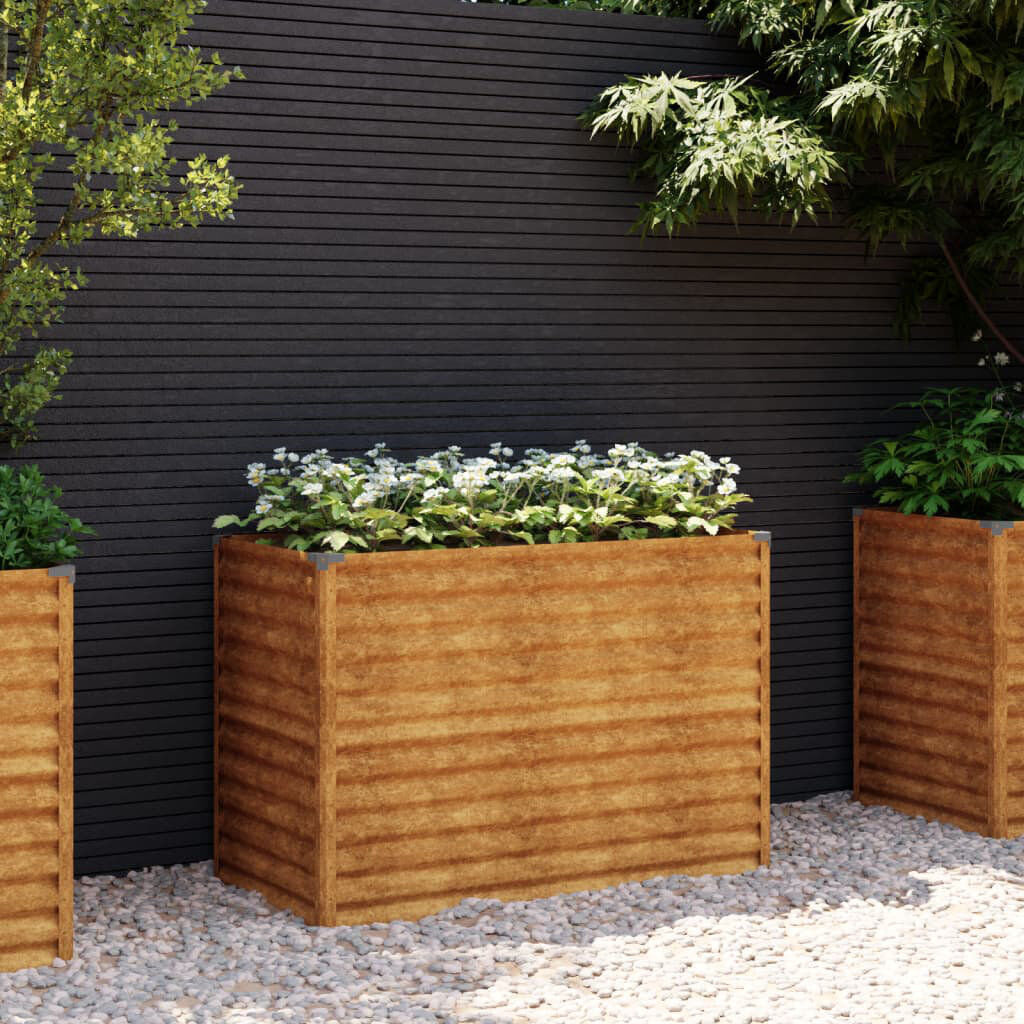 Rio Almarene Metal Raised Garden Bed Rusty 69cm H x 100cm W x 50cm D