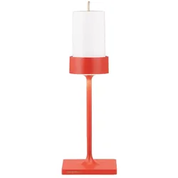 Zafferano Perpetua Mini-LED-Tischleuchte, kabellos, kompaktes Design aus rotem Aluminium, magnetisches Batteriewechselsystem, Schutzart IP54
