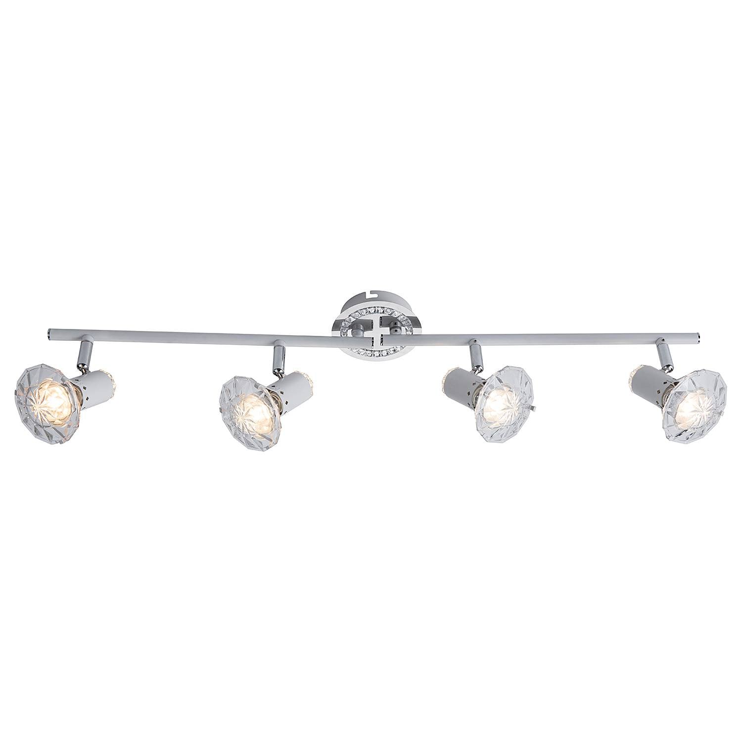 home24 LED-plafondlamp Nathaniel wit/zilver B/D/H: 10 x 15 x 70 cm