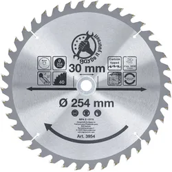 BGS DIY 3954 Hartmetall Kreissägeblatt Ø254 x 30 x 3,2mm 40 Zähne