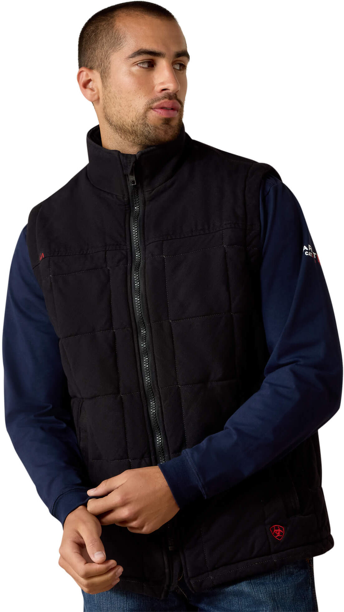 Men's Flame-Resistant Crius Insulated Vest in Black, Size: Small by Ariat