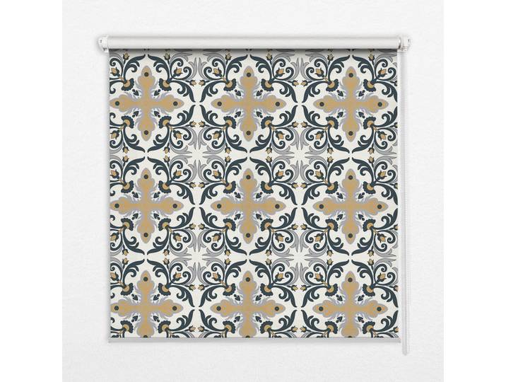 Tulup Innenrollo - Fensterrollo - Rollo - 120x140 cm - Marokkanische Fliesen, Gelb, Kunststoff, Rechteckig, 120x140x0.5 cm, Heimtextilien, Vorhänge, Rollos