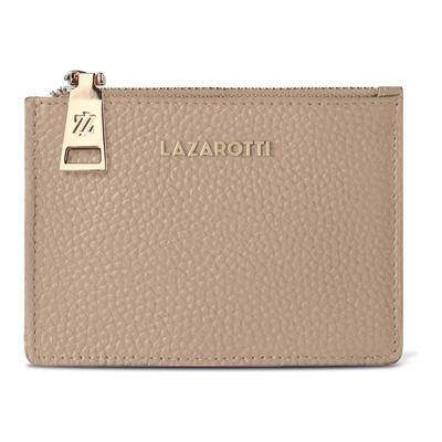 Kartenetui LAZAROTTI "Bologna Leather Schlüsseletui Cardholder RFID Leder 11,5", Damen, beige (sand), Leder, Kleinlederwaren