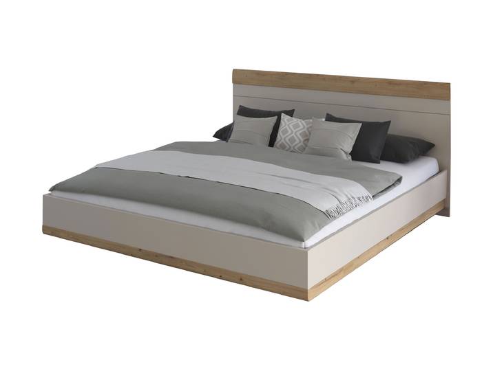 Doppelbett Futonbett 180 x 200 cm beige Artisan Eiche - rauch - SAJO