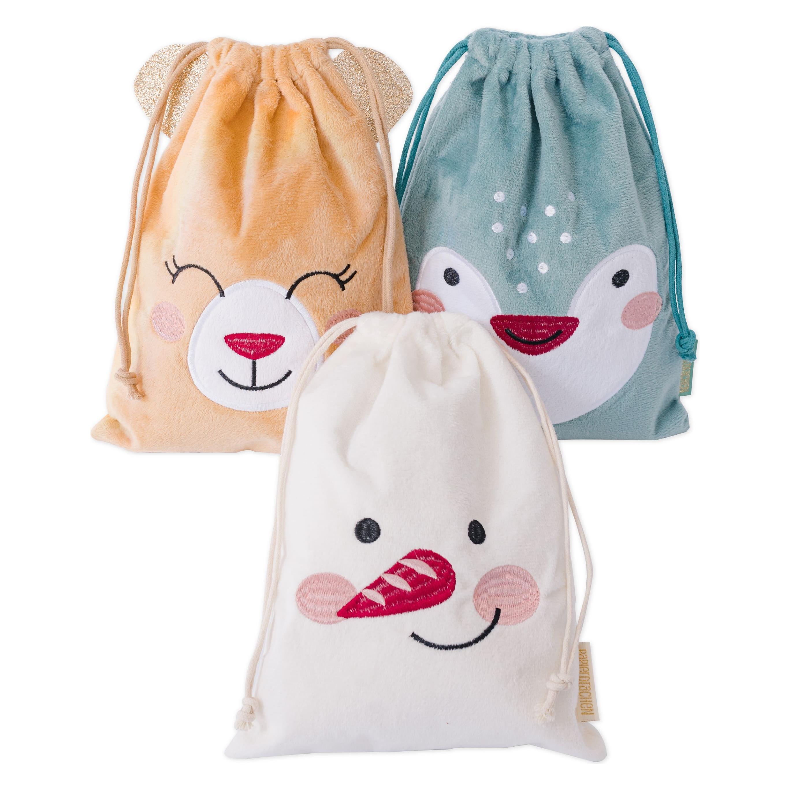 Papierdrachen 3 Geschenkbeutel - Bär, Schneemann, Pinguin (3x) (77420703)
