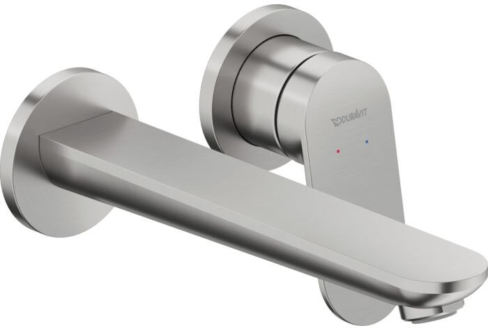 Duravit Wave Unterputz-Waschtischarmatur, Fertigmontageset WA1070004070 Ausladung 202mm, Edelstahl gebürstet